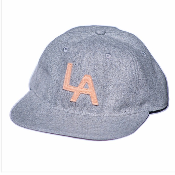 COPY - New Designer Unstructured Hat Cap LA CA Gray Pink - Picture 1 of 5